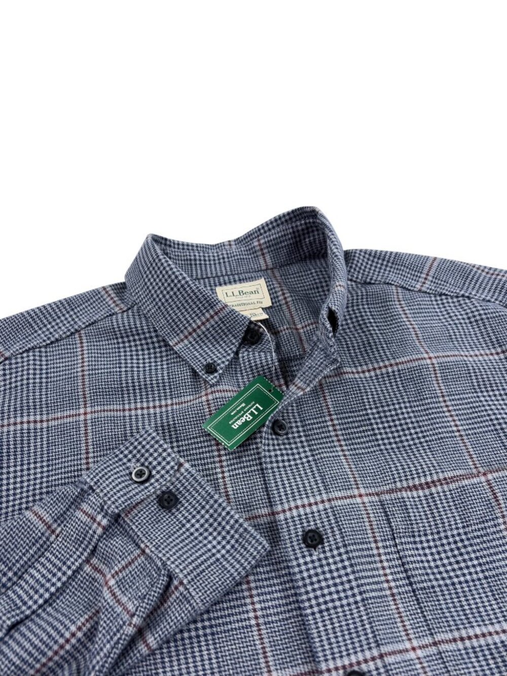 LL Bean Wicked Good Flannel Shirt Mens Size XL Traditional Fit Heather Gray NWT
